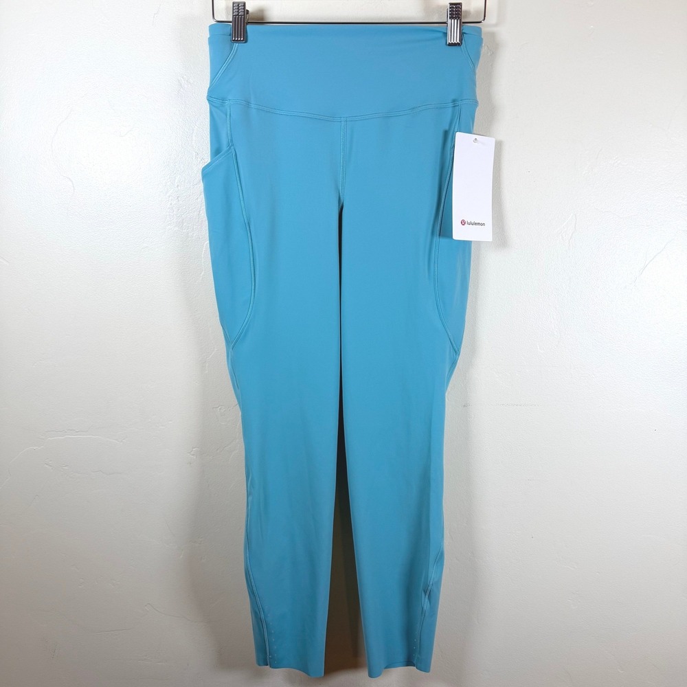 Lululemon Fast and Free High-Rise Tight 25" Pockets Sz 8 Tidal Teal Reflective